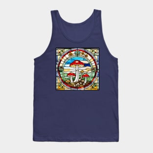 Asymmetrical Mushroom Stained Glass Tank Top